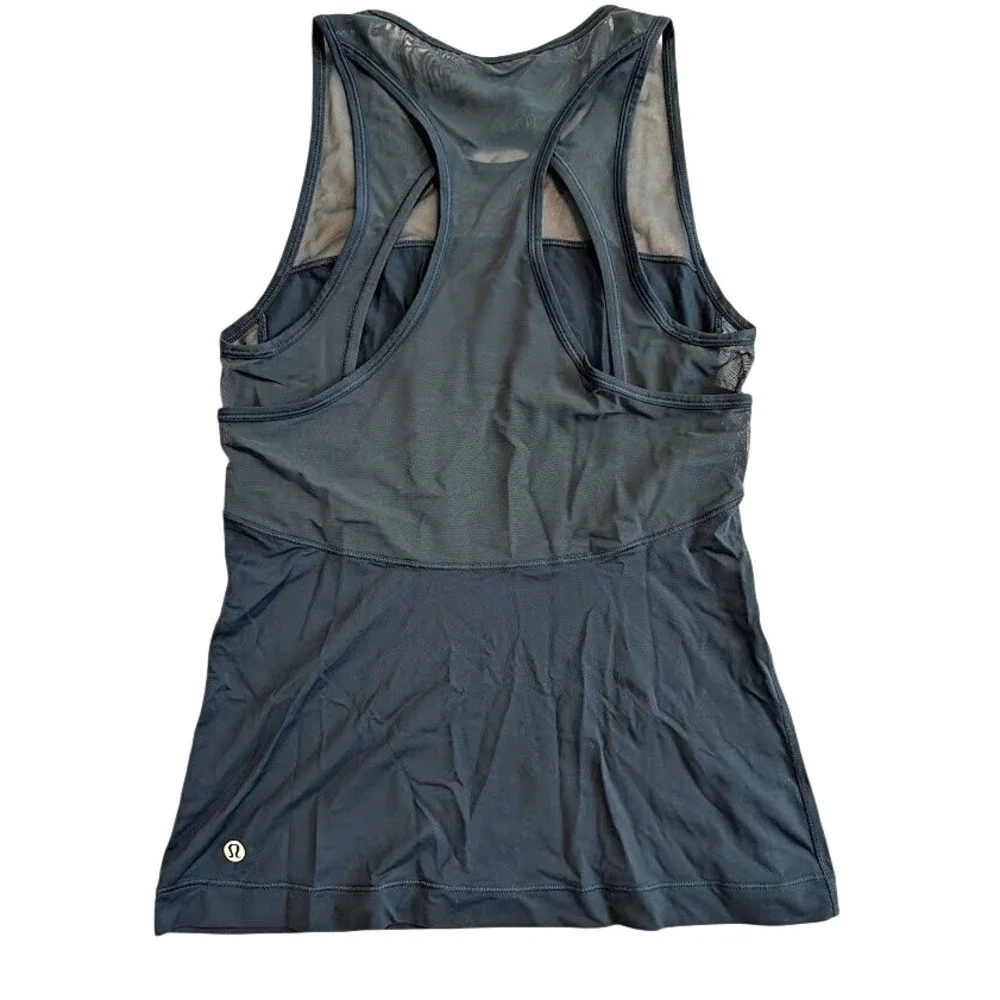 Lululemon Women's Teal Mesh‎ Back Home Stretch Tank Athletic Activewear
